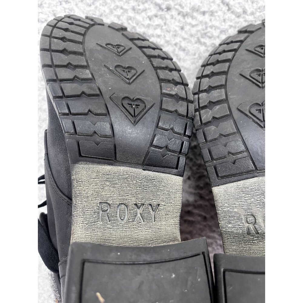 Women's Roxy Pepper Black Combat Fold Over Cuff Block Heel Boot Size 7.5 - Picture 9 of 10